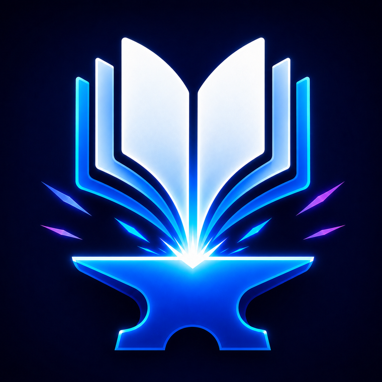 EpubForge app icon with an open book above a glowing anvil